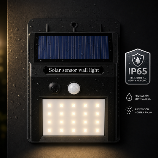 Foco Solar Exterior Recargable con Sensor