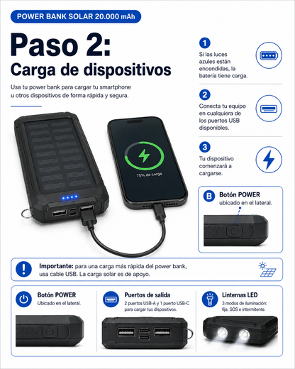 Cargador Solar Power Bank