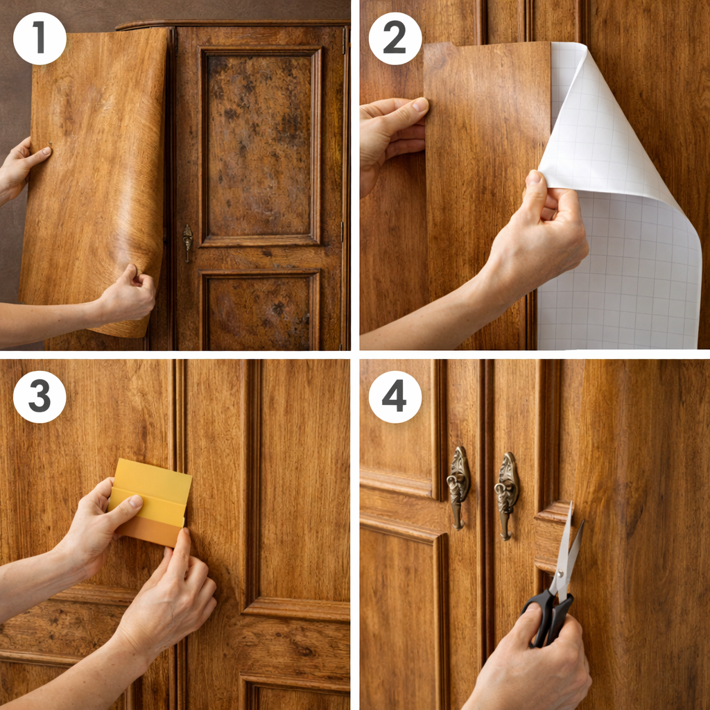 Papel Adhesivo Café Madera